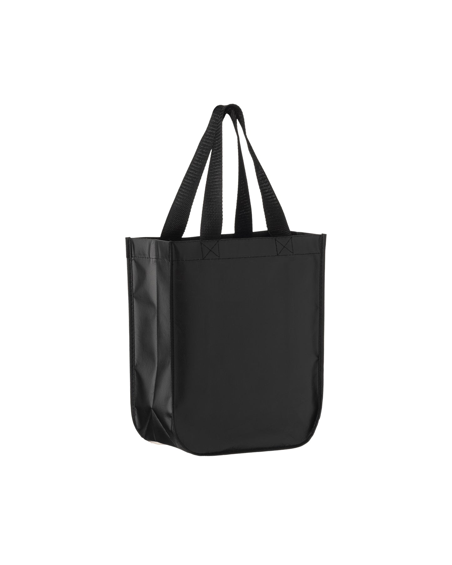 Black tote bag on a white background