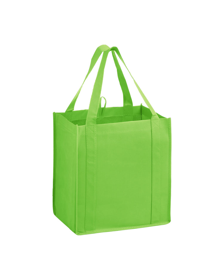 Green tote bag on a white background