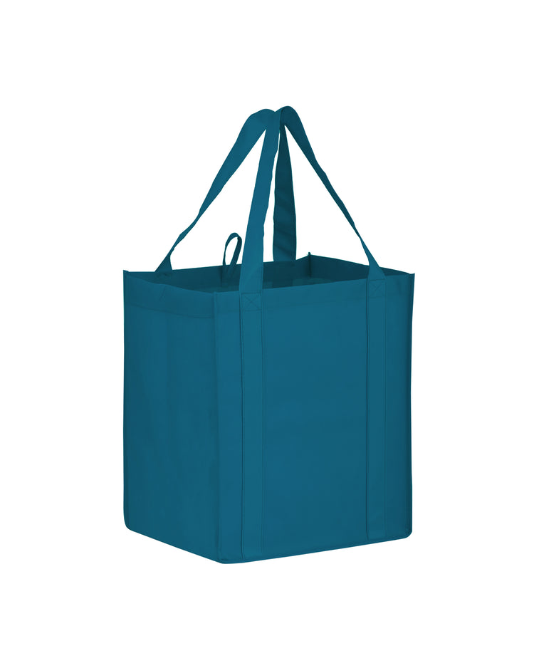 Blue reusable shopping bag on a white background