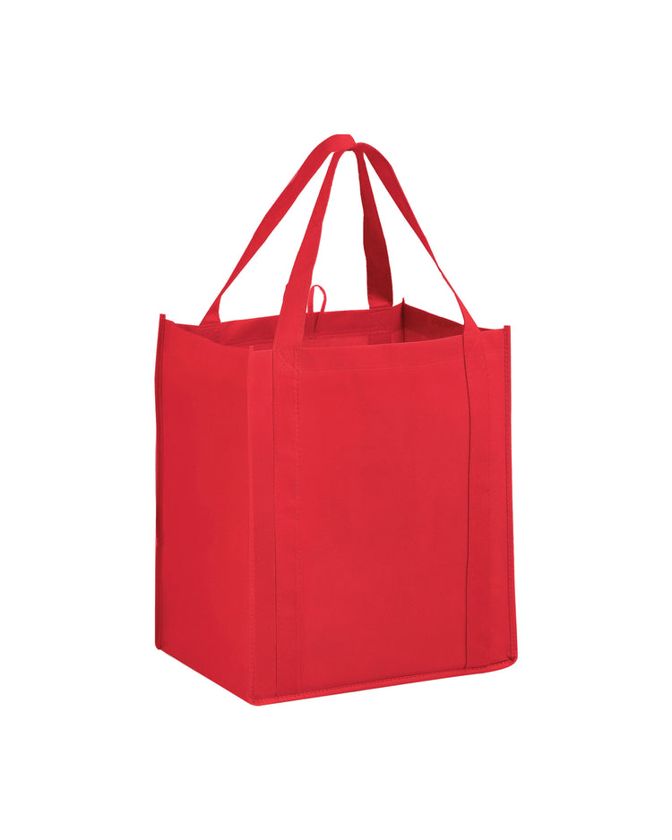Red tote bag on a white background