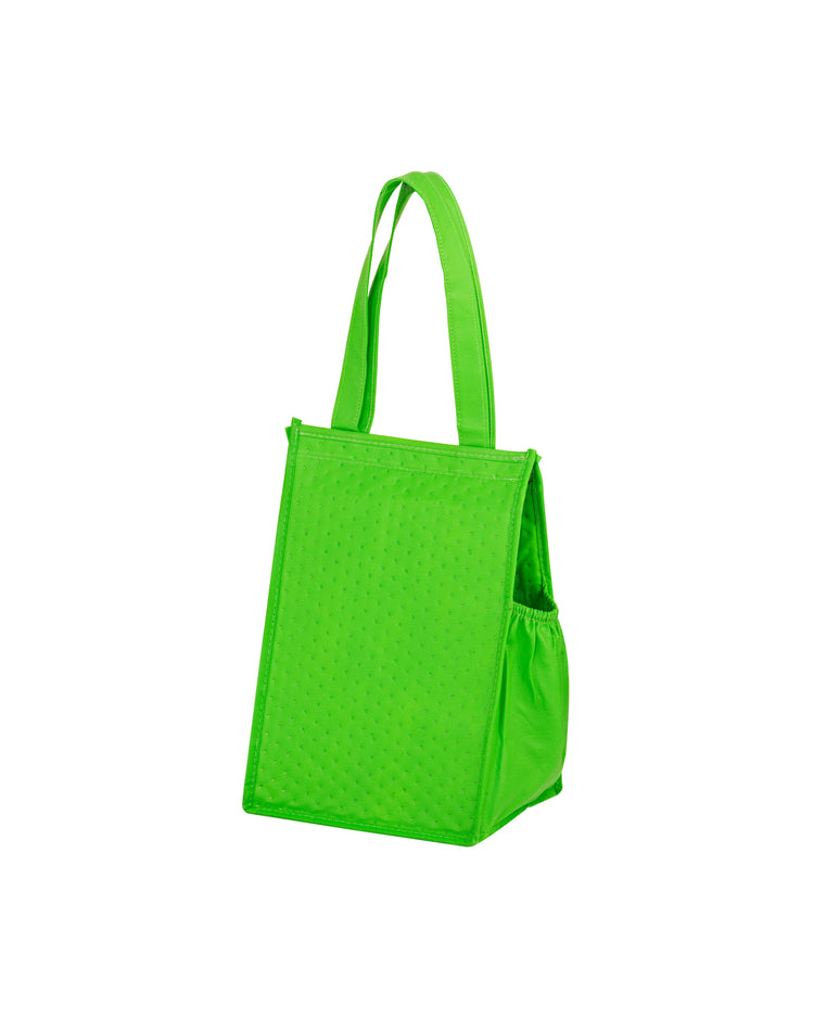 Green tote bag on a white background