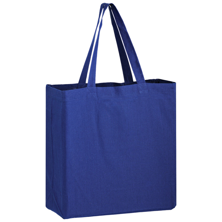 Blue tote bag on a white background