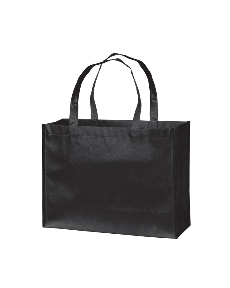 Black tote bag on a white background