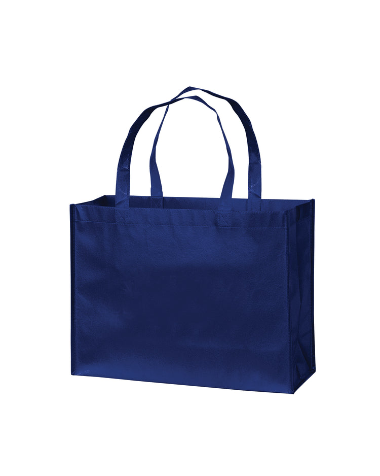 Blue tote bag on a white background