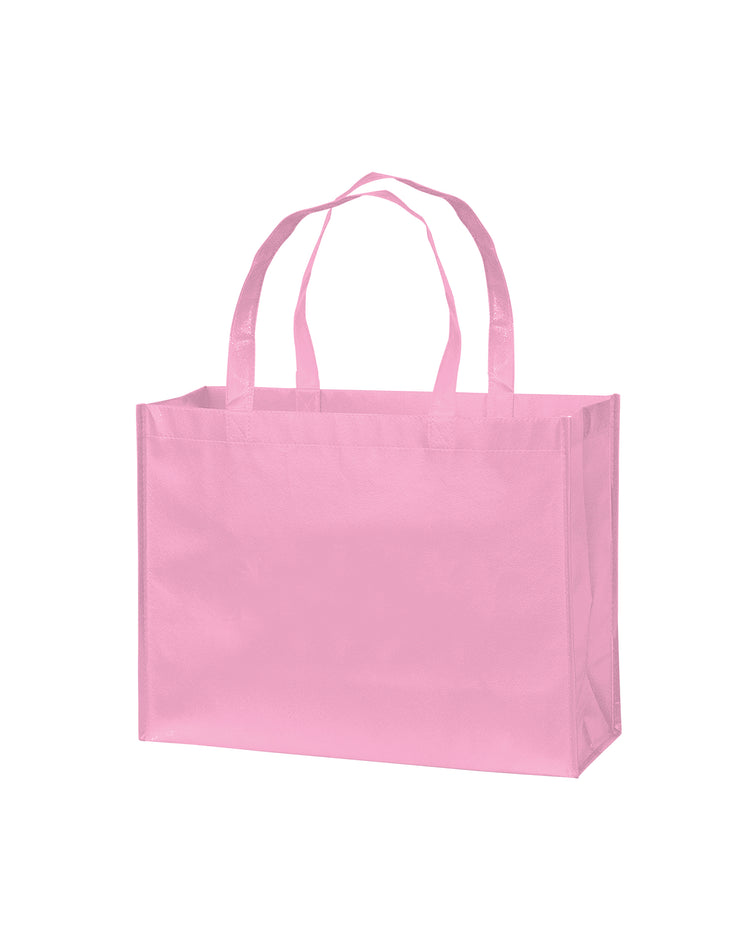 Pink tote bag on a white background