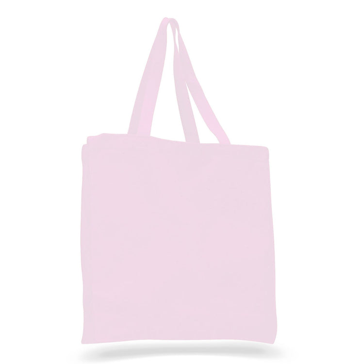Light pink tote bag on a white background