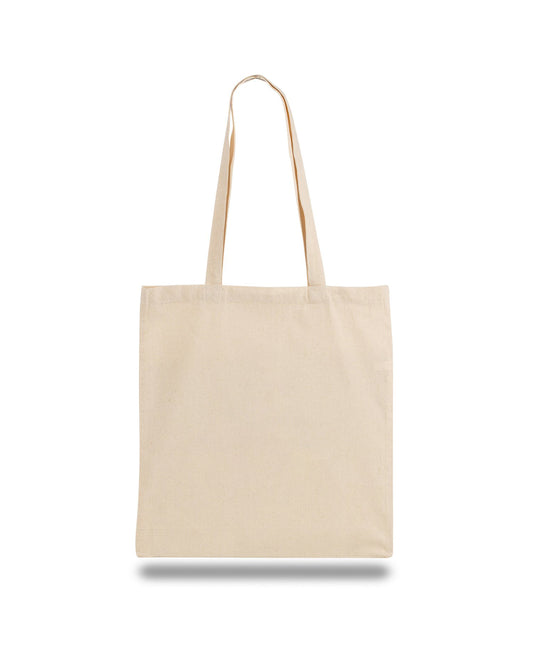 Beige tote bag on a white background