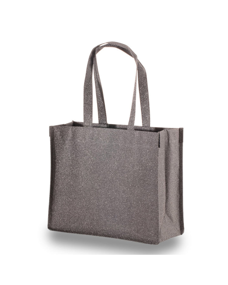 Dark silver, pewter, tote bag on a white background
