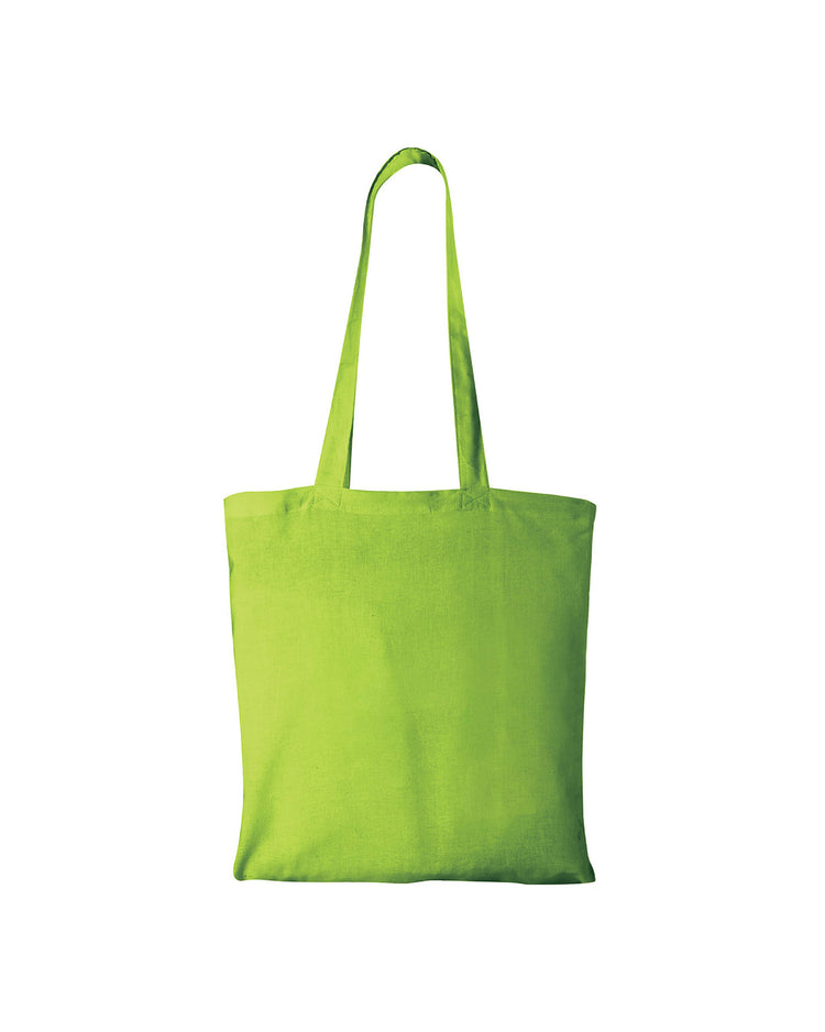 Green tote bag on a white background