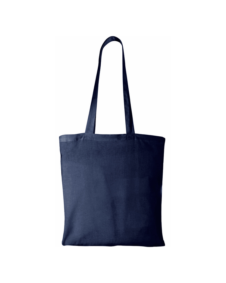 Navy blue tote bag on a white background