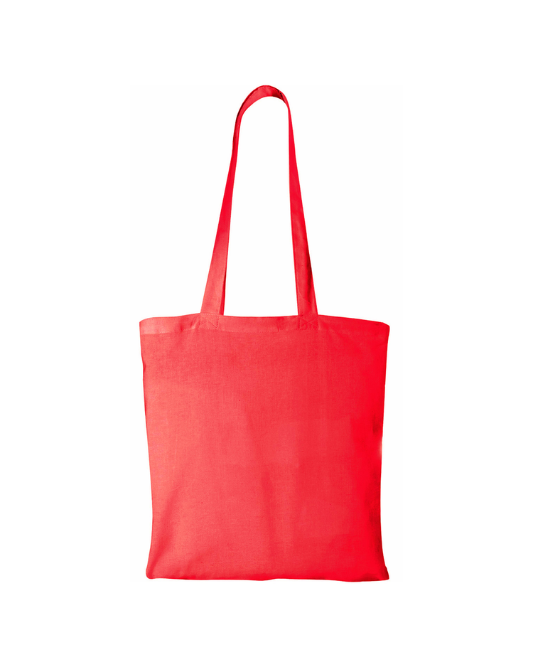 Red tote bag on a white background