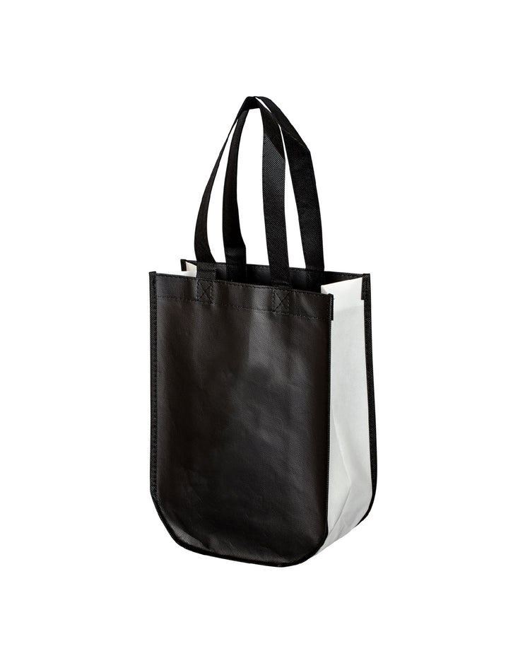 Black and white tote bag on a white background