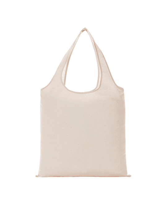 Beige tote bag on a white background