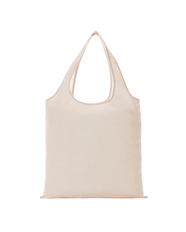 Beige tote bag on a white background