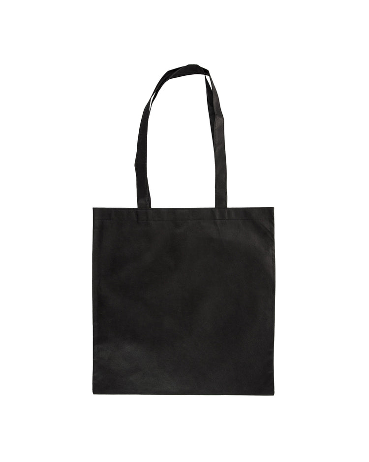 Black tote bag on a white background