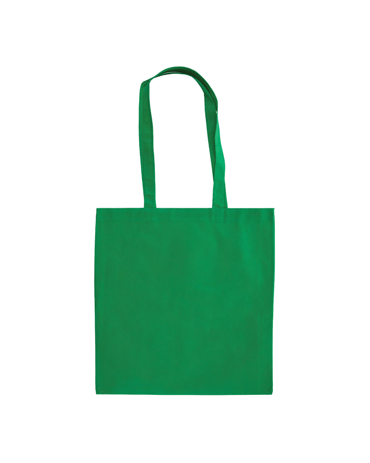 Green tote bag on a white background
