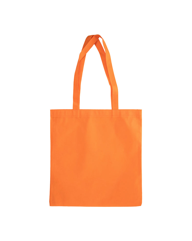 Orange tote bag on a white background