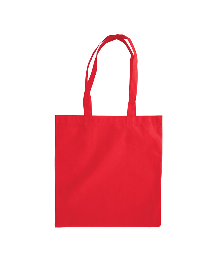 Red tote bag on a white background