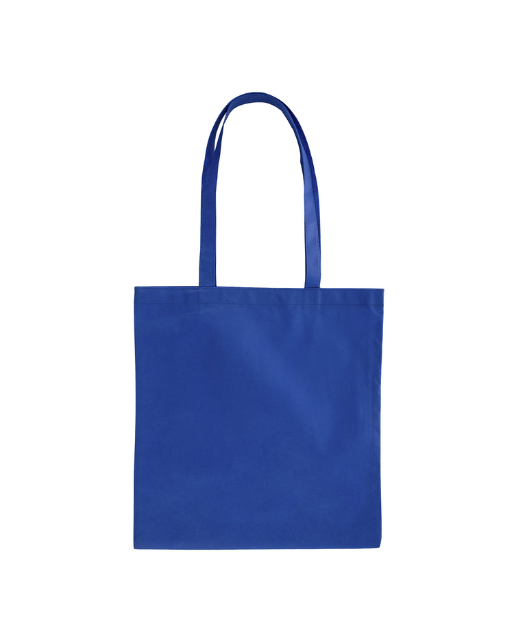 Blue tote bag on a white background