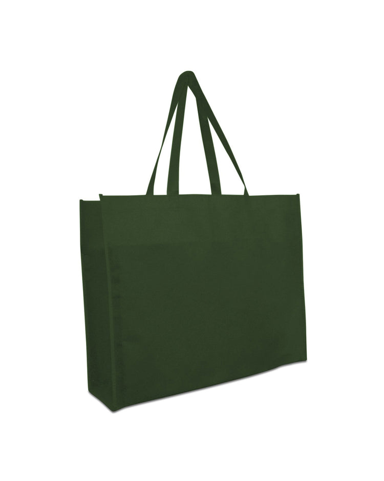 Green tote bag on a white background