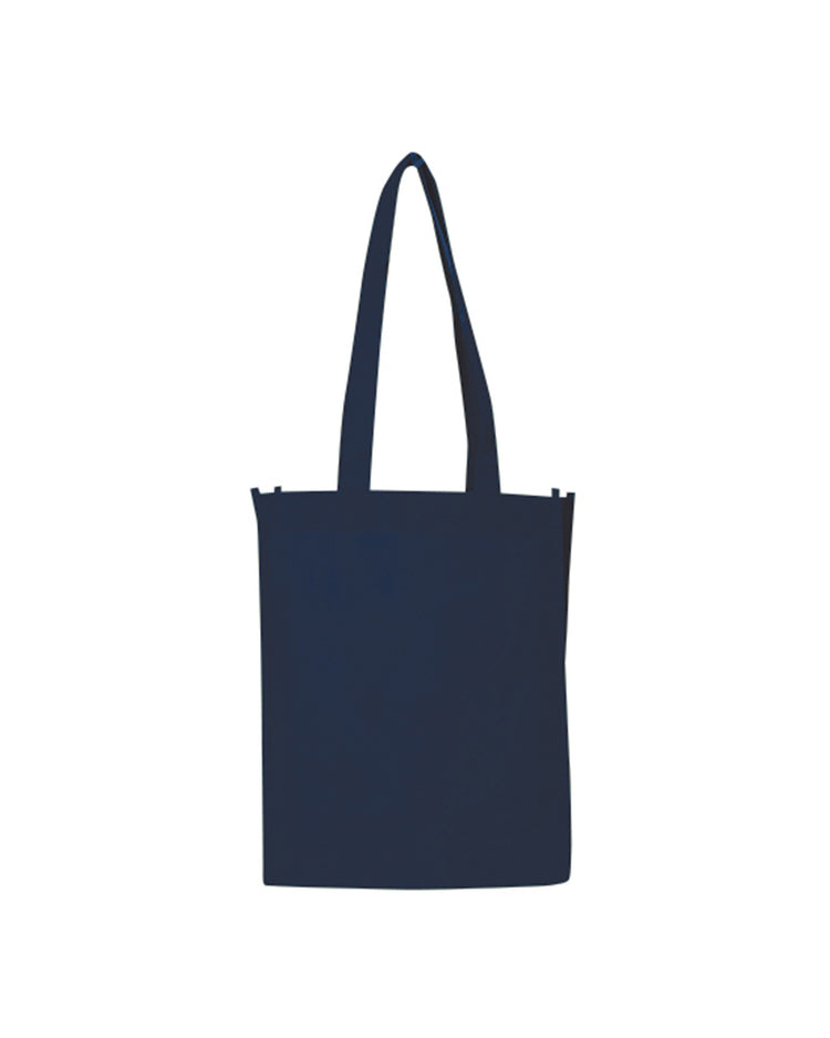 Navy blue tote bag on a white background