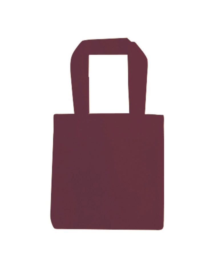 Maroon tote bag on a white background