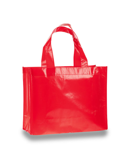 Red tote bag on a white background