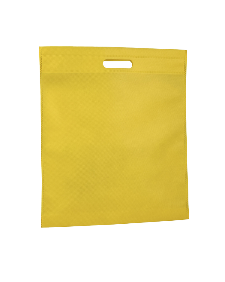 Yellow bag with a white handle on a white background
