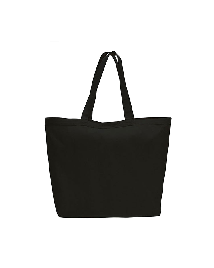 Black tote bag on a white background