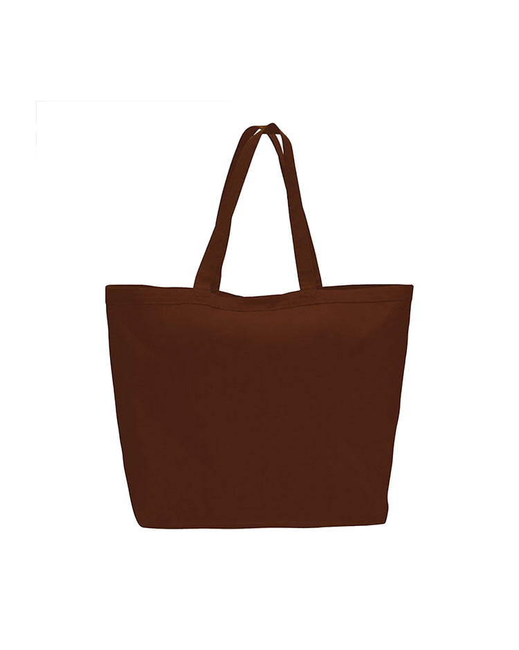 Brown tote bag on a white background