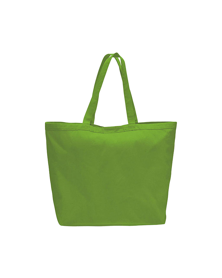 Green tote bag on a white background