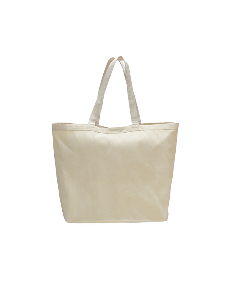 Beige tote bag on a white background