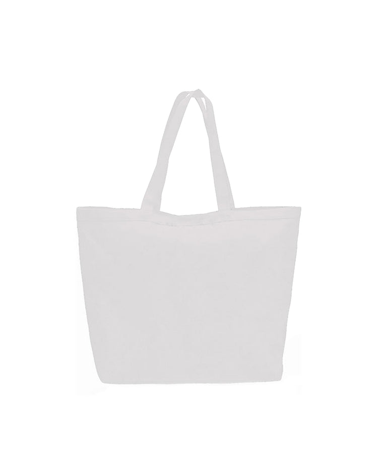 White tote bag on a white background