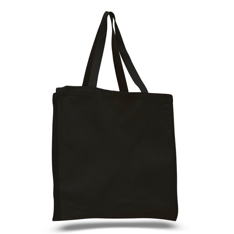 Black tote bag on a white background
