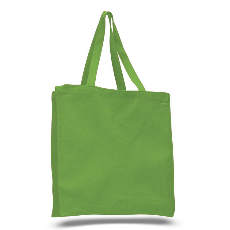 Green tote bag on a white background