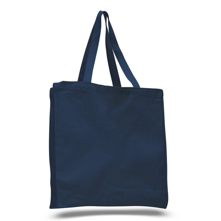 Navy blue tote bag on a white background