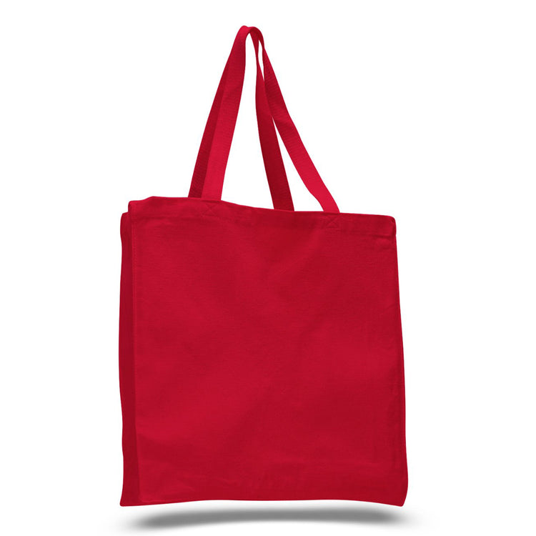 Red tote bag on a white background