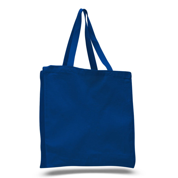 Blue tote bag on a white background