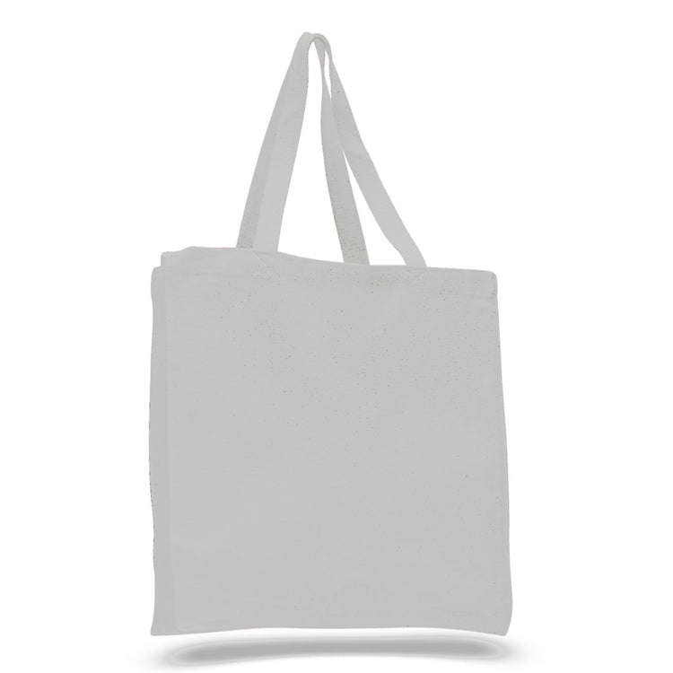 White tote bag on a white background