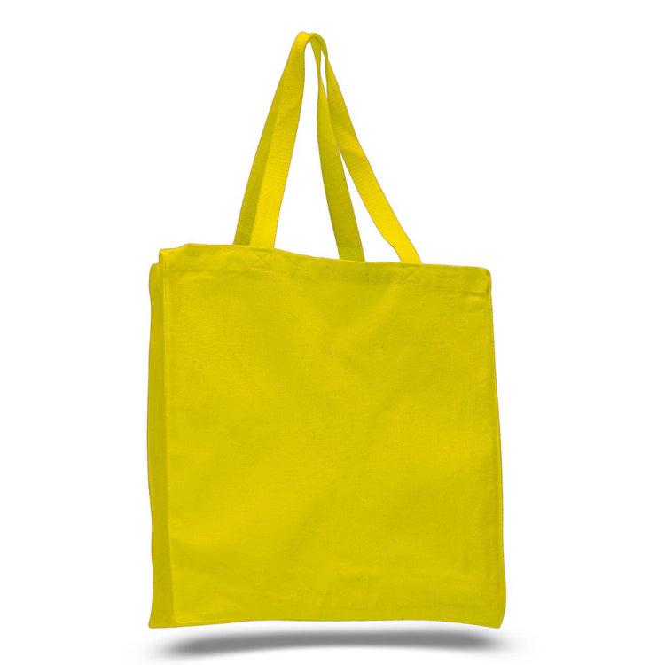 Yellow tote bag on a white background