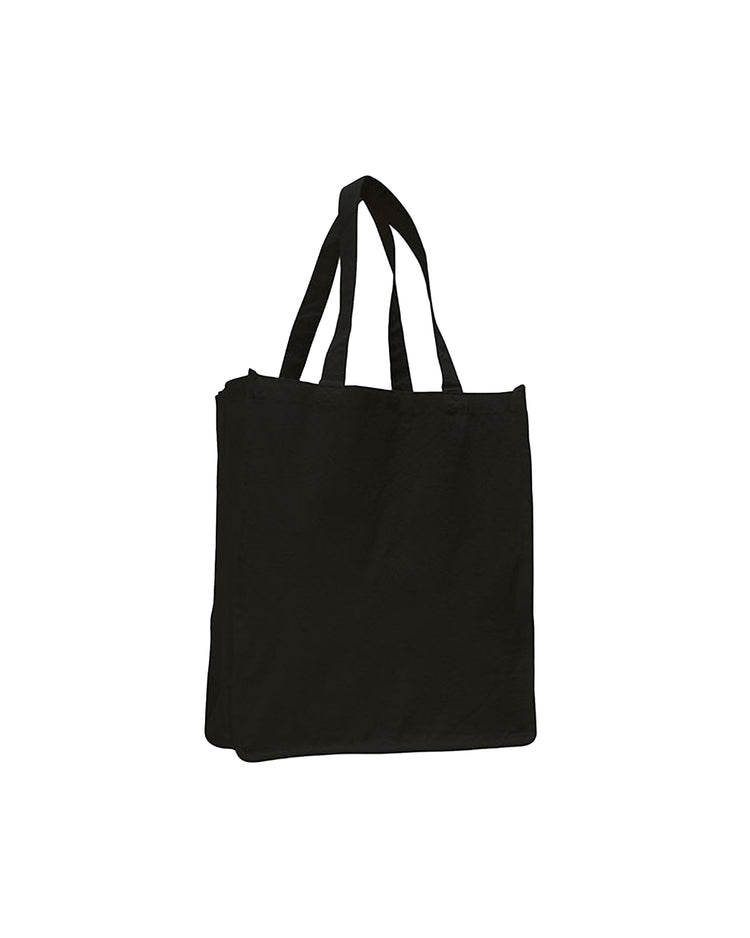 Black tote bag on a white background