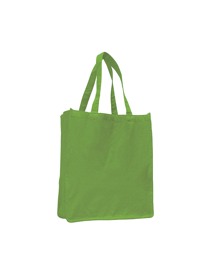 Green tote bag on a white background