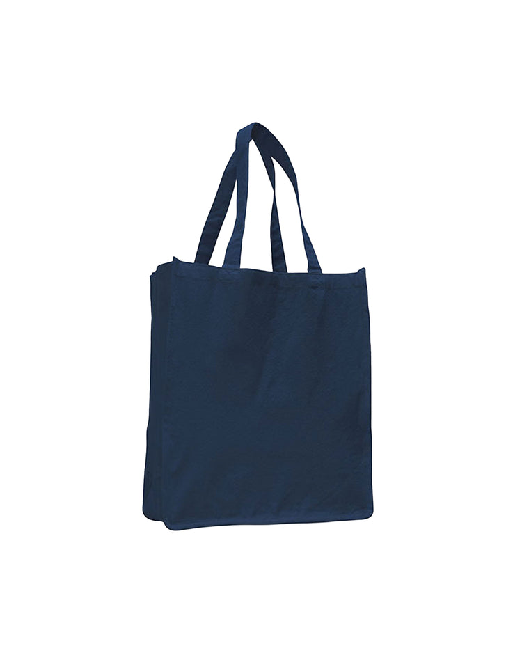 Navy blue tote bag on a white background