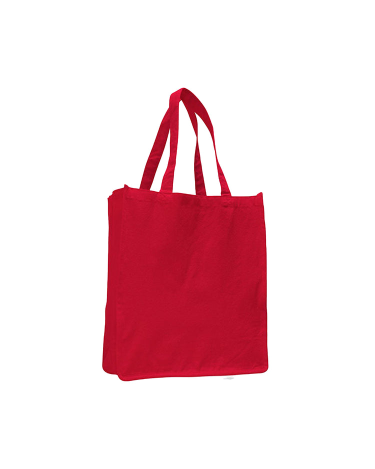 Red tote bag on a white background