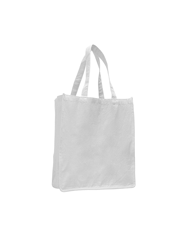 White tote bag on a white background