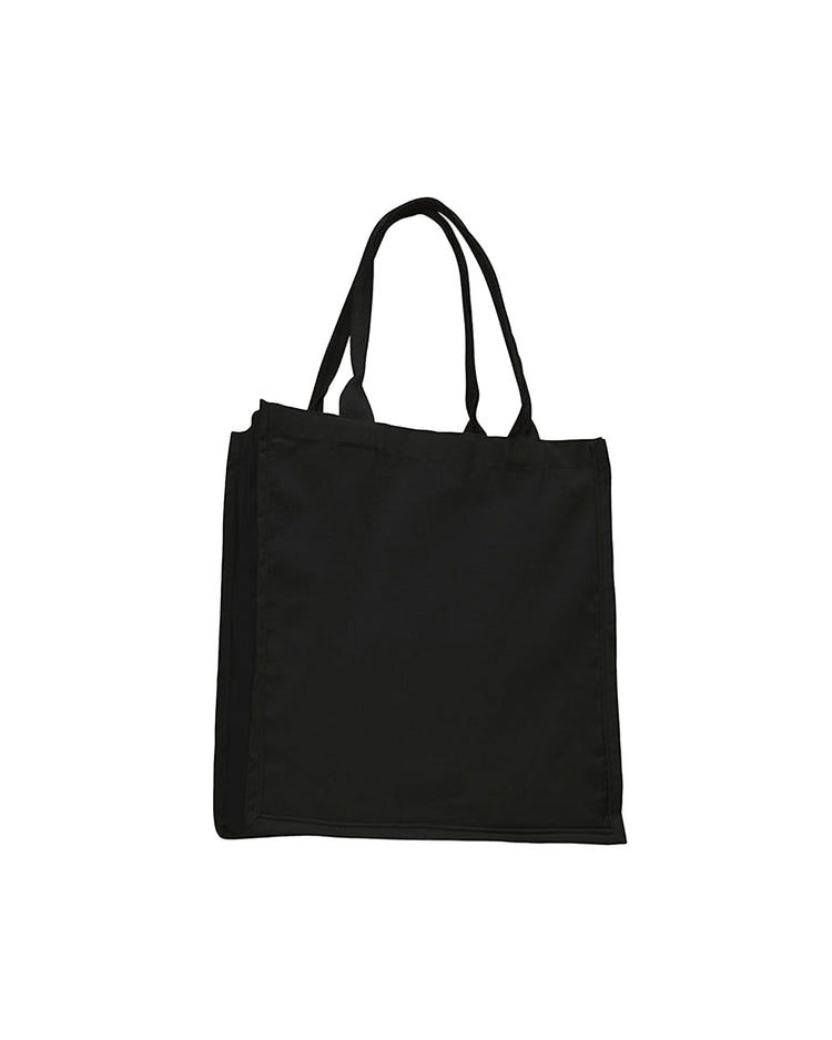 Black tote bag on a white background