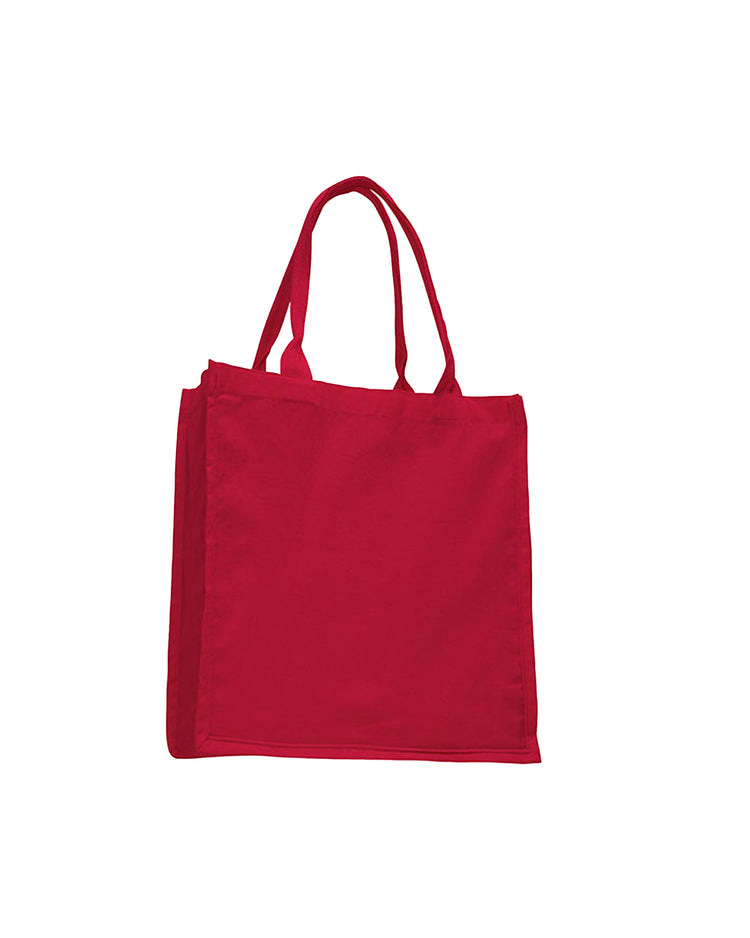 Red tote bag on a white background