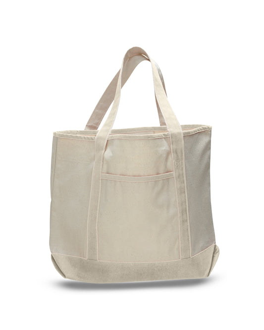 Beige tote bag on a white background