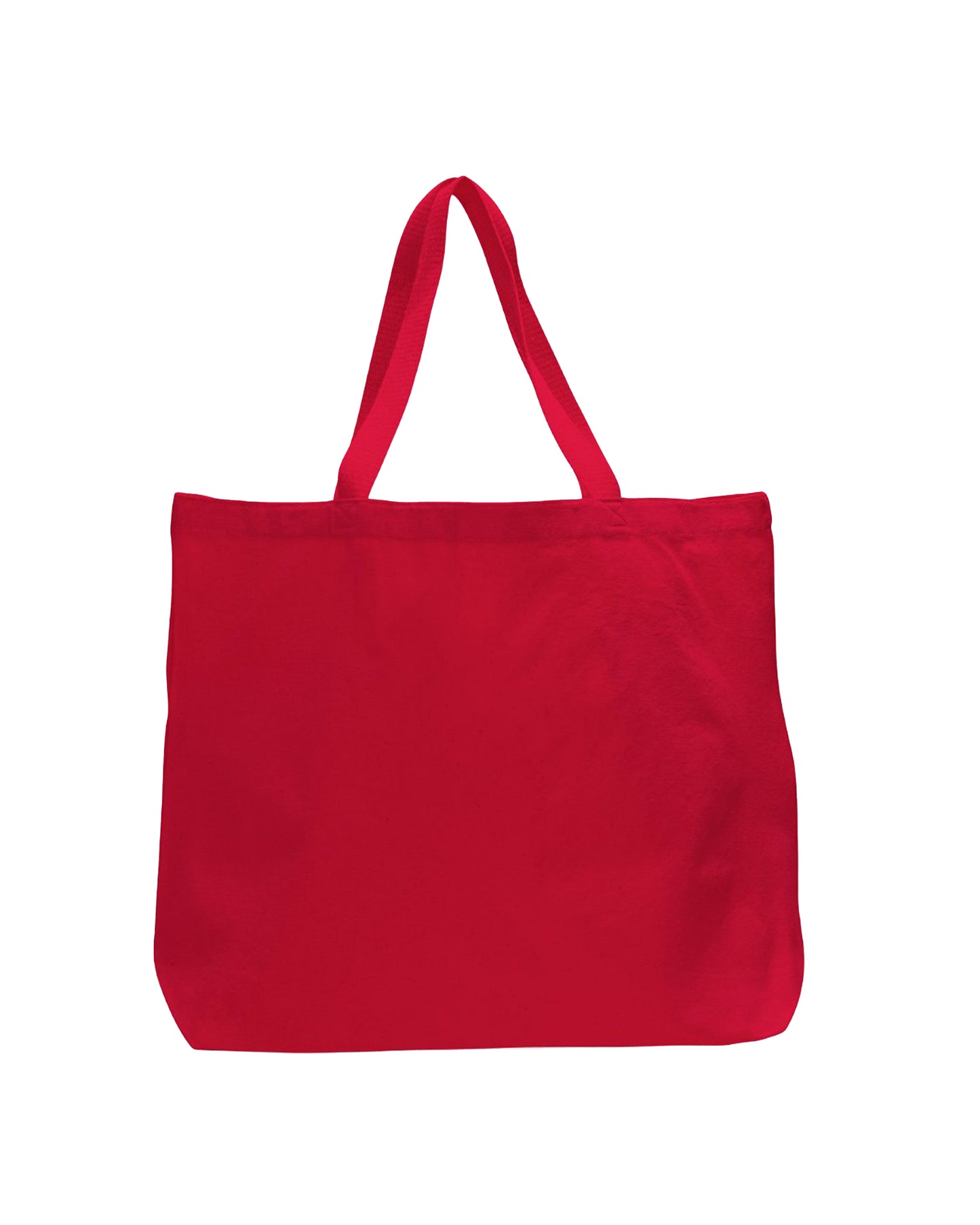 Red tote bag on a white background