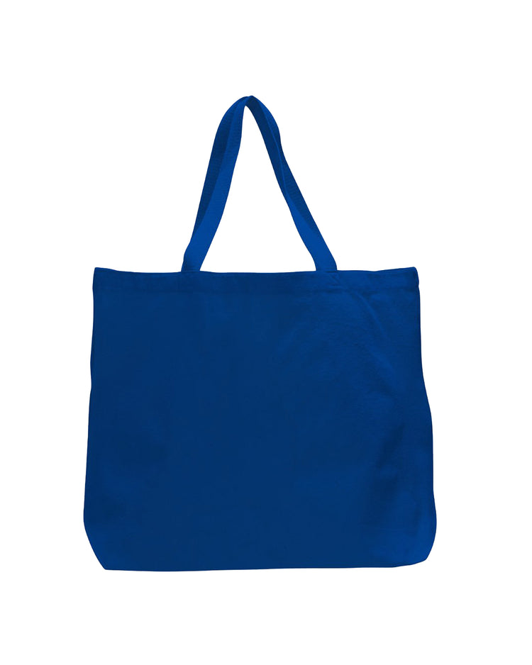 Blue tote bag on a white background